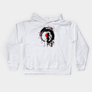 Zen ink, woman-warrior Japan Kids Hoodie